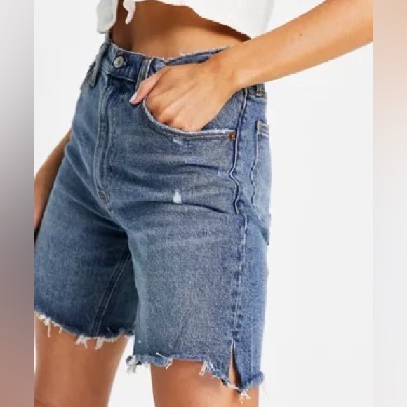 Abercrombie & Fitch Pants - Abercrombie & Fitch High Rise Bermuda Distressed Denim Shorts Size 27